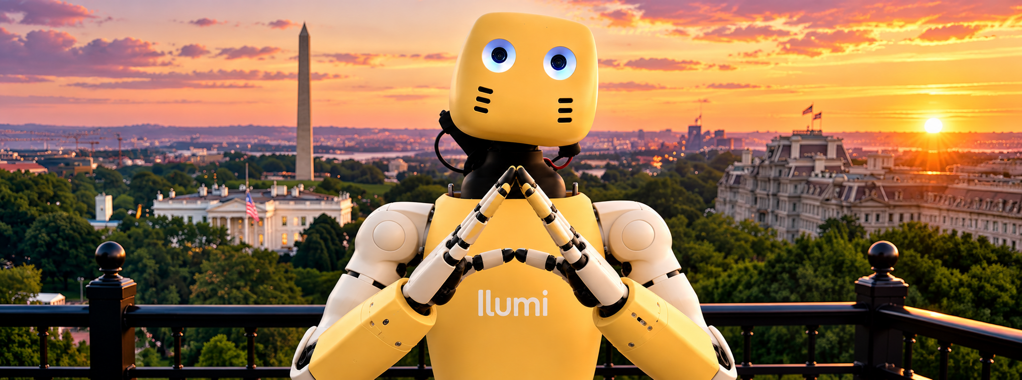 Ilumi Robot Washington DC sunset banner